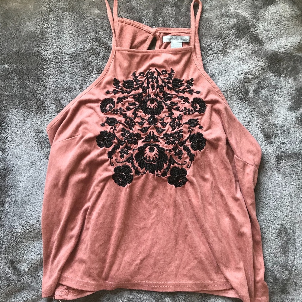 Blush Velvet Halter Tank